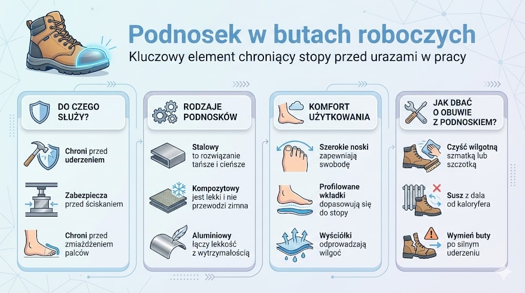 Podnosek w butach roboczych